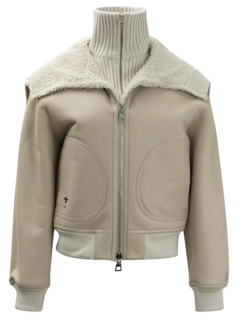 Dior Dior Leather Reversible Jacket With Knitted Turtleneck