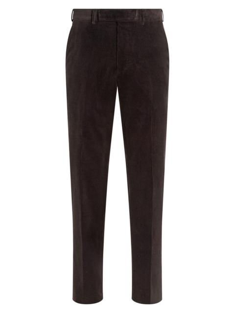 ZEGNA ZEGNA Cashco Stretch Cotton & Cashmere Corduroy Trousers in Dark Brown at Nordstrom