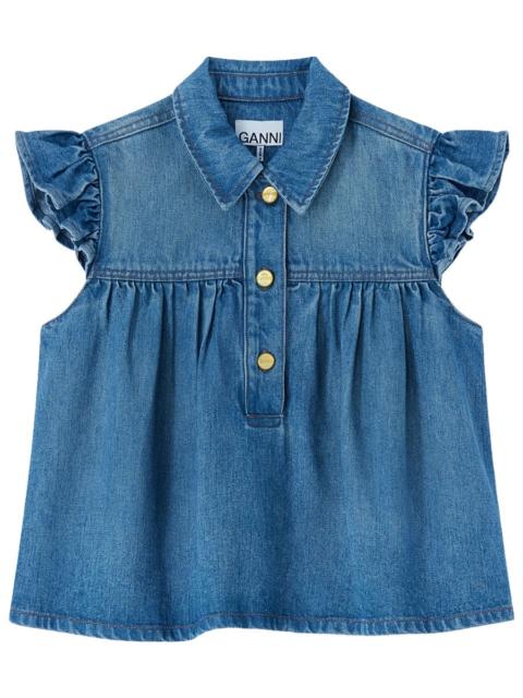 GANNI Ganni Women Sleeveless Top With Collar