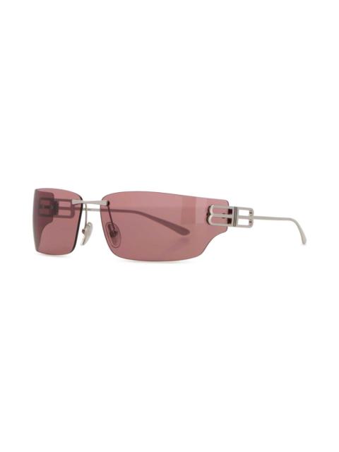 BALENCIAGA Silver Metal Gossip Sunglasses