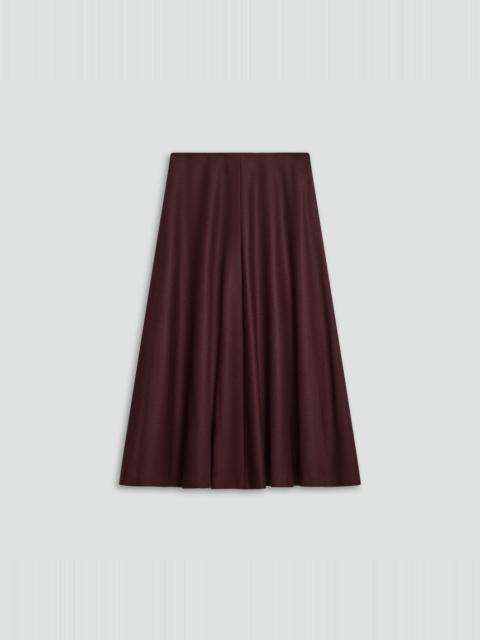 Theory Flared Midi Skirt in Sleek Flannel