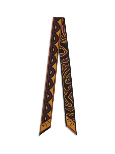 PUCCI Pucci Silk Twill Scarf Bordeaux Gold