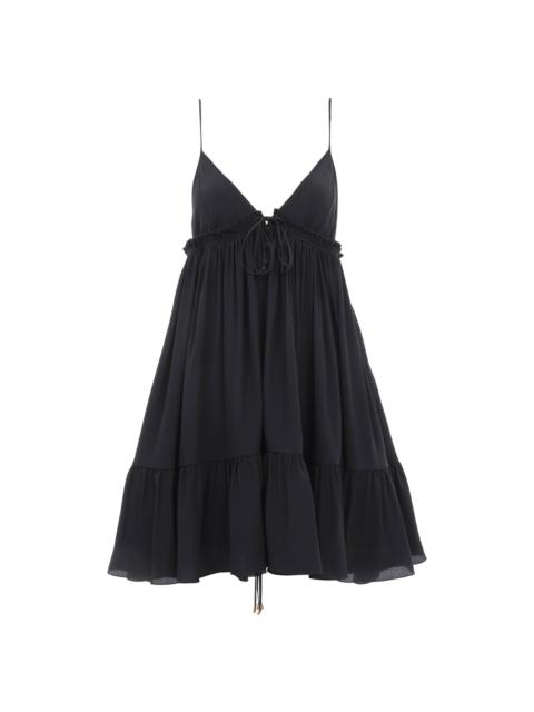 Chloé THIN-STRAP GATHERED MINI DRESS IN CRÊPE DE CHINE