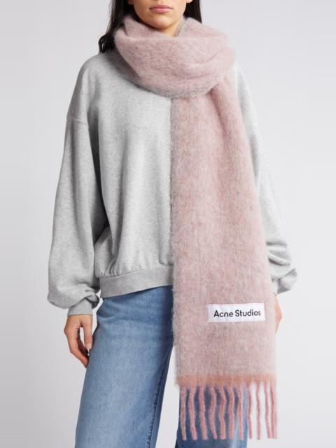 Acne Studios Acne Studios Valley Fringe Scarf in Dusty Pink at Nordstrom