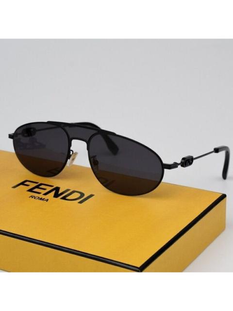FENDI NEW Fendi FE40072U-Y 01A Black Dark Gray Chain Aviator Unisex Sunglasses