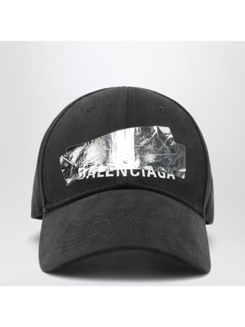 BALENCIAGA Balenciaga Black Baseball Cap With Graphic Logo Patch Men