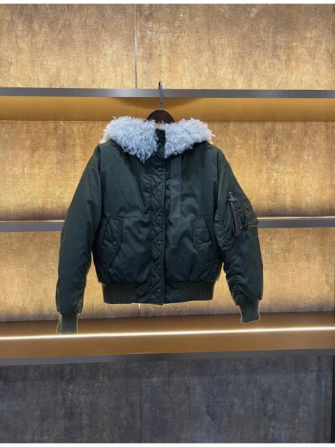 Miu Miu Miu Miu green nylon bomber jacket