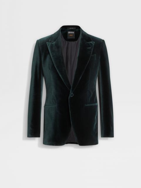ZEGNA DARK TEAL BLUE COTTON JACKET