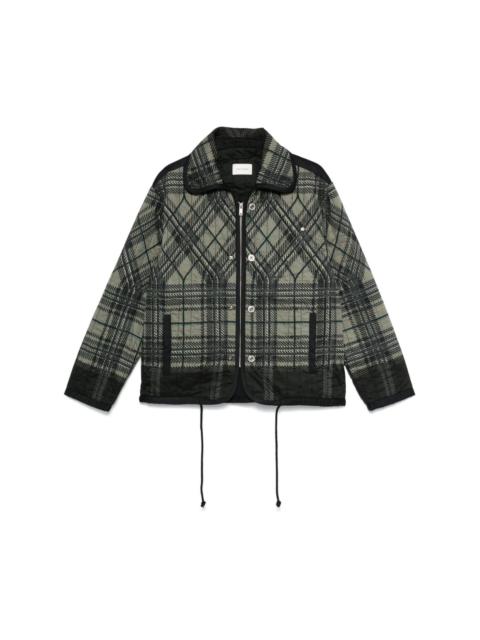 plaid-check quilted jacket