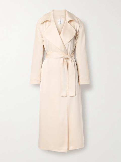 LESET Barb Belted Satin Trench Coat