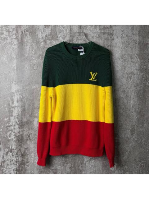 Louis Vuitton Louis Vuitton three-color patchwork striped knit sweater