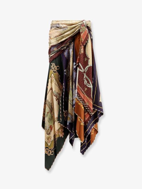 Zimmermann Zimmermann Valiant Draped Scarf Silk Skirt Multicolor