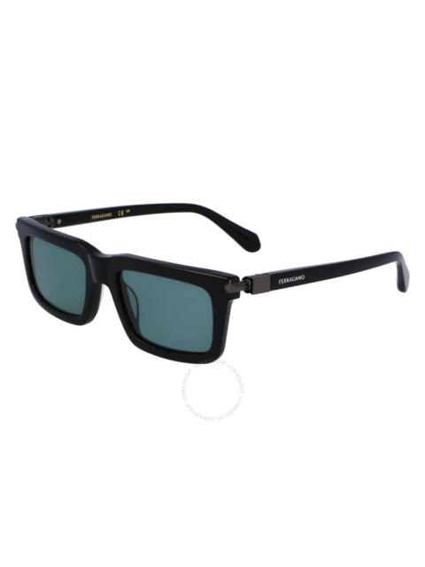 FERRAGAMO Salvatore Ferragamo Teal Rectangular Men's Sunglasses SF2015S 001 53