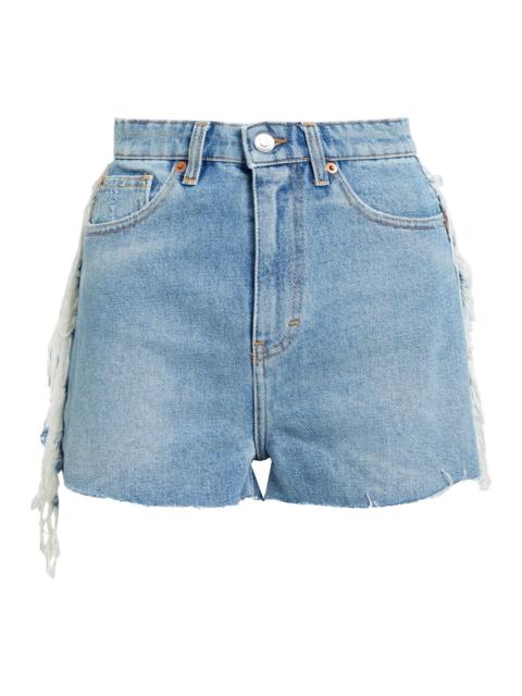 Other Designers Modern frayed denim shorts