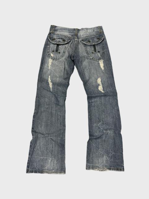 Other Designers Vintage - FLARE SEMANTIC DESIGN DISTRESSED BOOT CUT DENIM