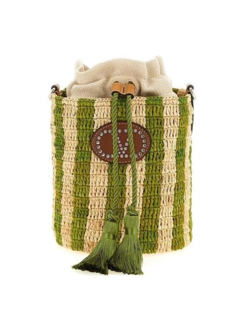 Valentino VALENTINO GARAVANI Raffia Green Bucket Bag New & Authentic