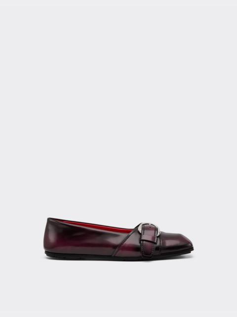 Ferrari Leather ballet flats with buckle