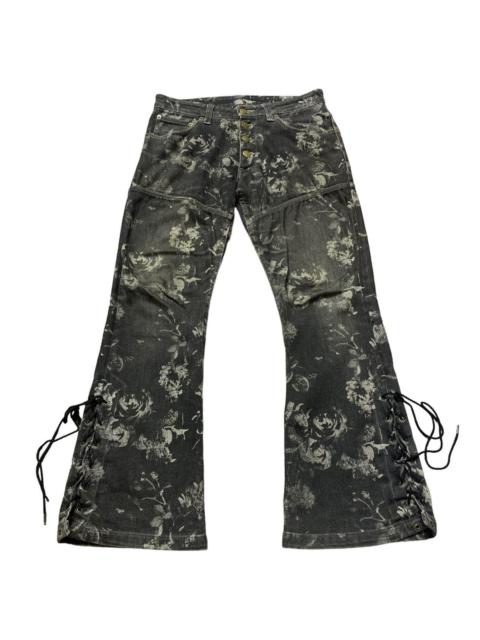 Hysteric Glamour Flare Tornado Mart Washed Denim Flower Creepers Bootcut