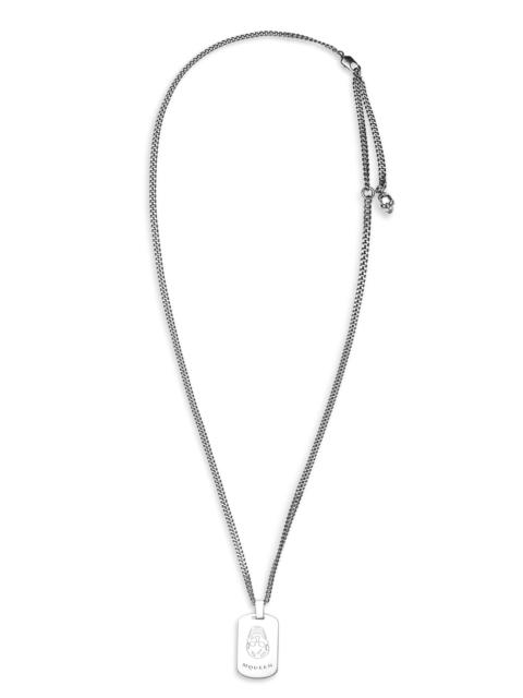Alexander McQueen McQueen Skull Plate Pendant Necklace in Mcq0911Sil.v.b Antil at Nordstrom