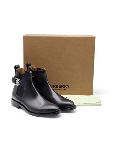 Burberry Luke TB Monogram Buckle Leather Chelsea Boot in Black 41.5 8.5US $1050