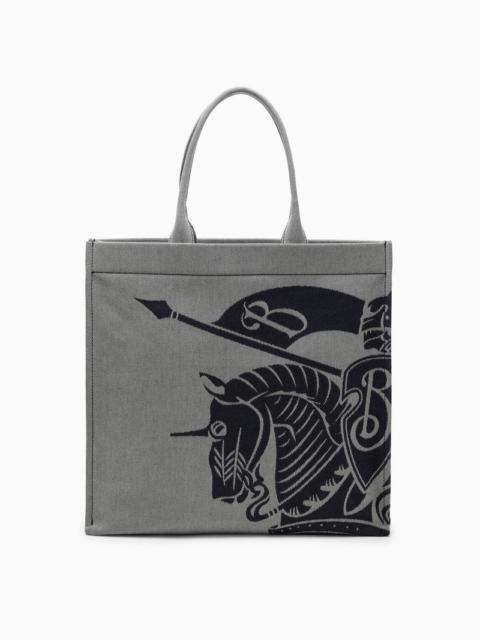 Burberry Medium Grey Canvas Tote Bag With Logo Men