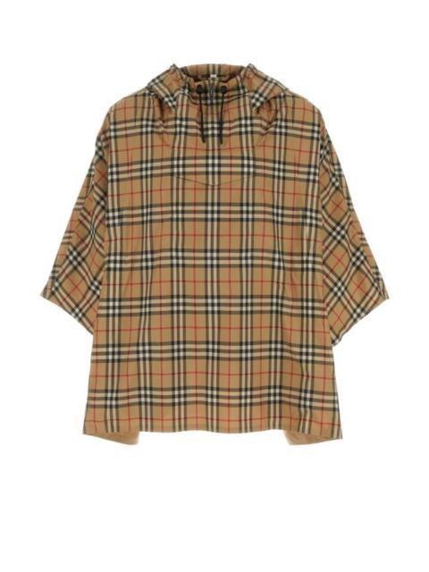 BURBERRY Embroidered Polyester Check Poncho