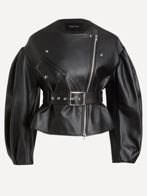 Simone Rocha Cropped Sculpted Belt Detail Biker Jacket