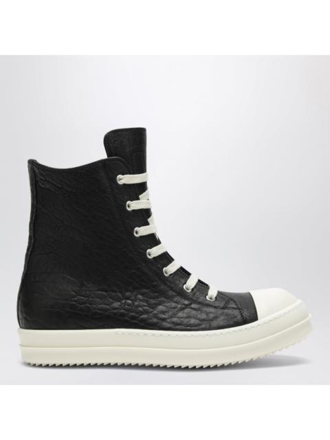 Rick Owens Rick Owens Black High-Top Sneakers In Textured Leather Men