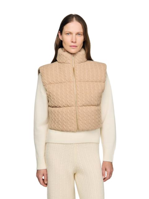 Sandro SANDRO Short sleeveless puffer jacket in Beige at Nordstrom