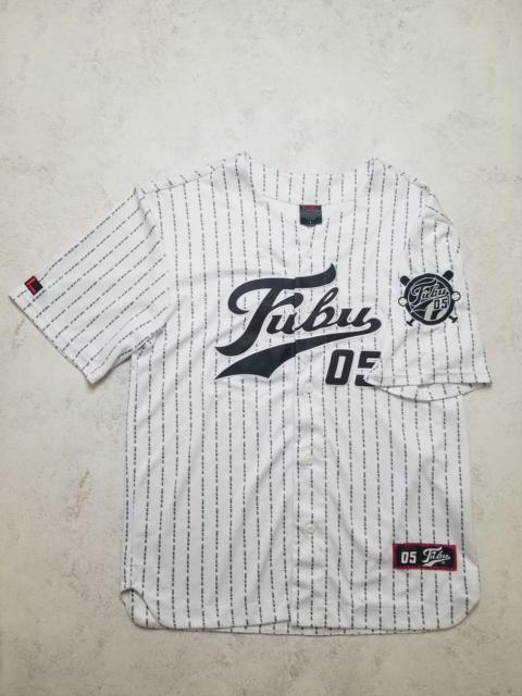Other Designers Vintage Fubu 05 Pinstripe Monogram Baseball Jersey Shirt