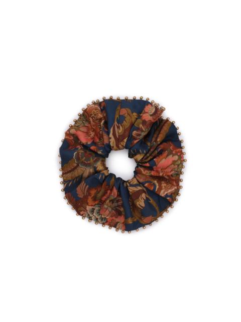 Zimmermann BEADED PRINTED SILK SCRUNCHIE
