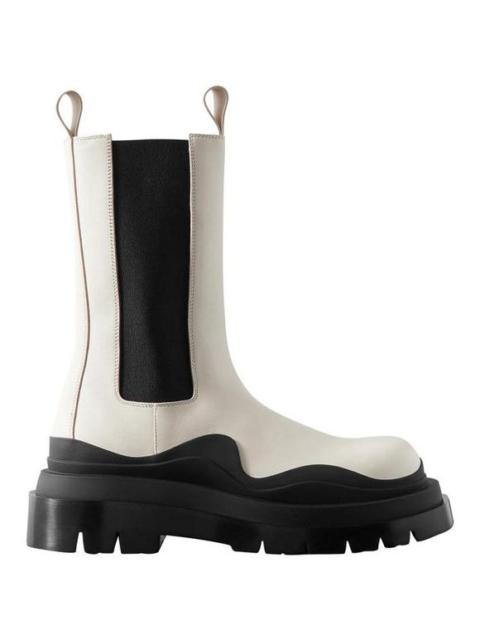 Bottega Veneta BOTTEGA VENETA Off-white Rubber-trimmed Leather Chelsea Boots/Booties