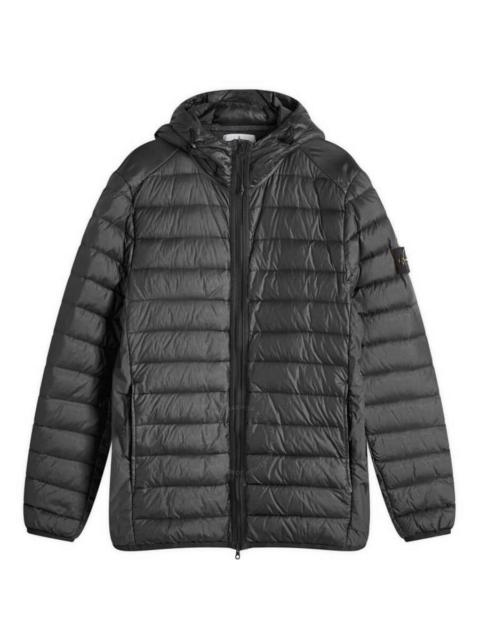 Stone Island Men's Black Loom Woven Chambers Recycled Nylon Down Jacket