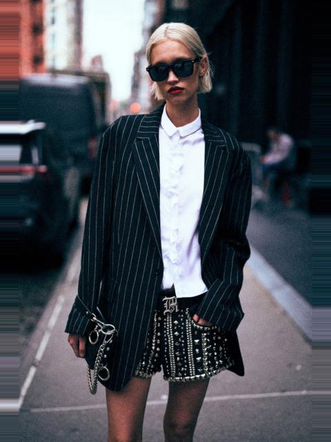 R13 OVERSIZED RAGGED BLAZER