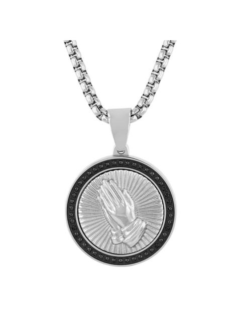 Other Designers Robert Alton 1/4CTW Black Diamond Stainless Steel with Black Finish Medallion Pendant