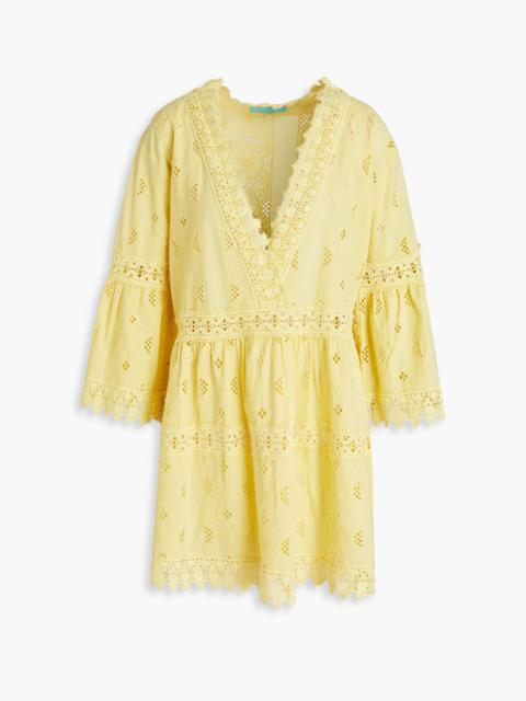 MELISSA ODABASH Victoria broderie anglaise cotton mini dress