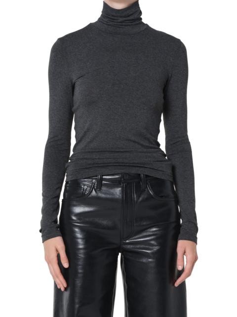 AGOLDE AGOLDE Pascale Turtleneck Top in Charcoal Heather at Nordstrom