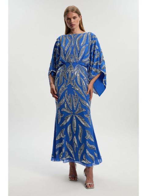 KAREN MILLEN Kimono Sleeve Embellished Maxi Dress