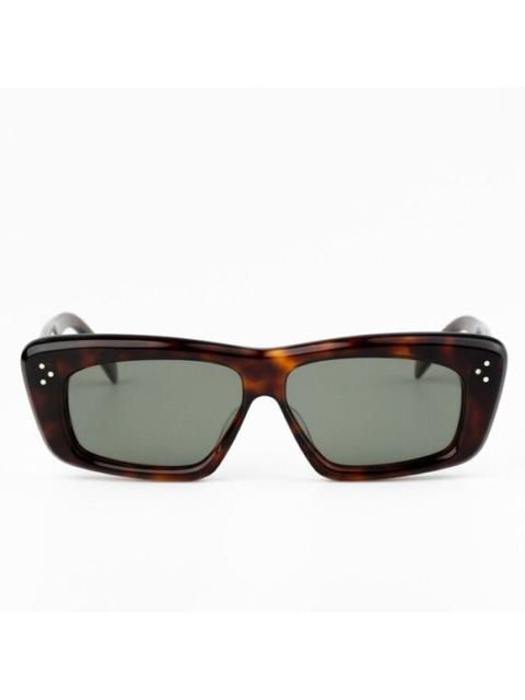 CELINE NEW Celine CL40259I 52N Havana Green Rectangle Unisex Sunglasses CL 40259I