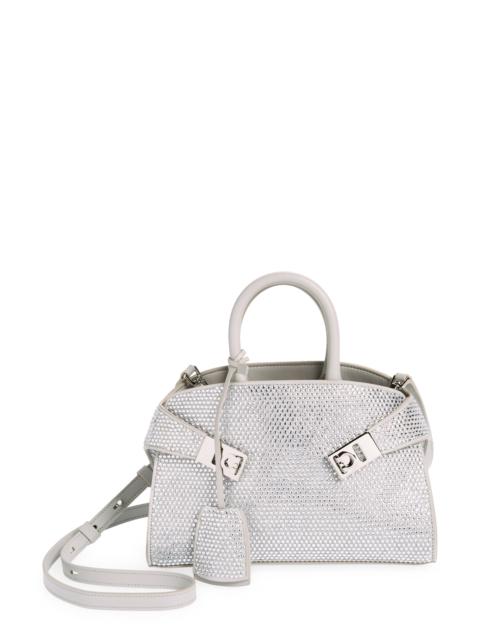 FERRAGAMO Mini Strass Crystal Top Handle Bag