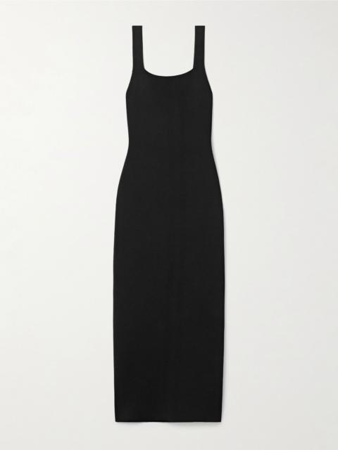 KHAITE Dixi stretch-knit midi dress Black