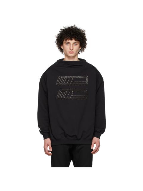 We11done Black High Boatneck Sweatshirt