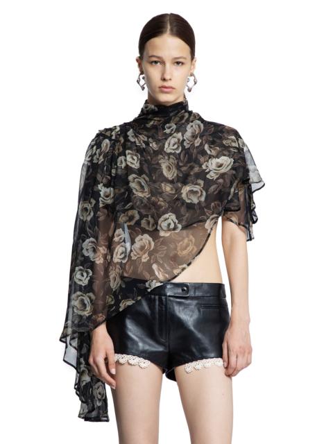 MAGDA BUTRYM Flowy High-neck Cropped Blouse