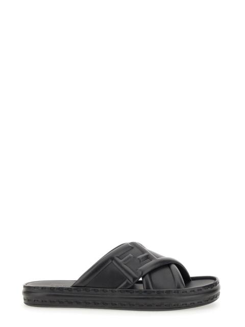FENDI Fendi Men Black Leather Sandal