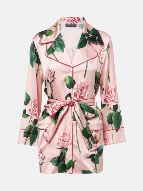 Dolce & Gabbana Floral silk-blend satin blouse