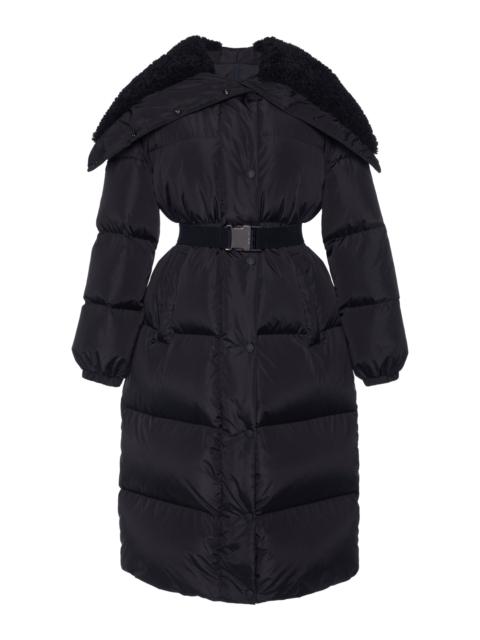 Moncler Bruneaux Shearling-Trimmed Nylon Down Coat black