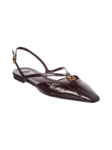 FENDI FENDI FFold Leather Slingback Flat