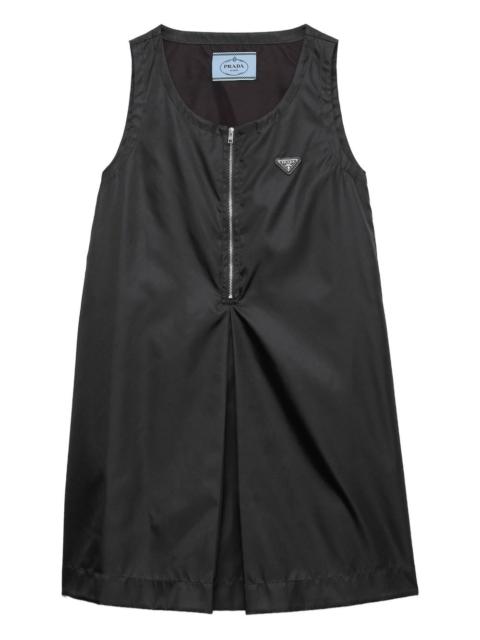 Prada pleat-detail half-zip mini dress