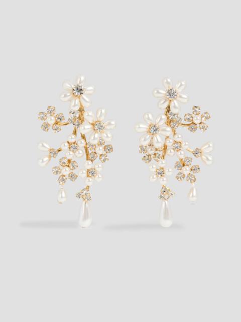Jennifer Behr Ursella gold-tone, crystal and faux pearl earrings