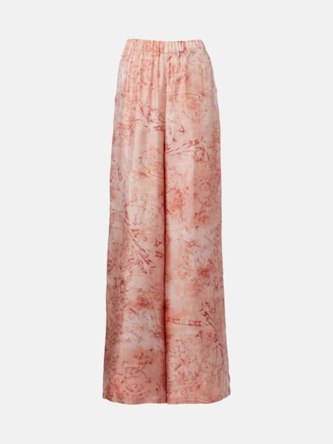 Max Mara Zirlo printed silk twill wide-leg pants